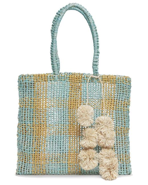 Kayu Blue Straw Tote