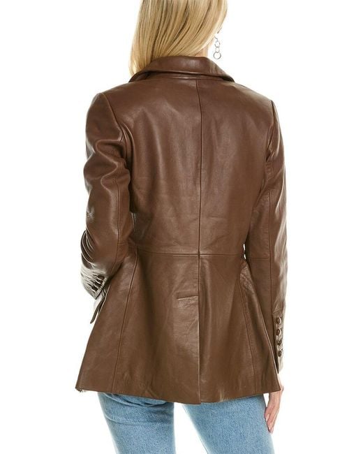 Walter Baker Brown Mia Leather Blazer