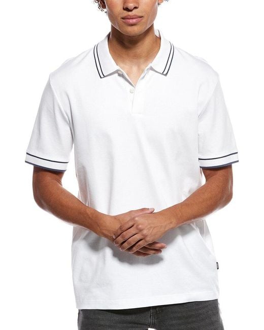 Boss White Parlay Polo Shirt for men