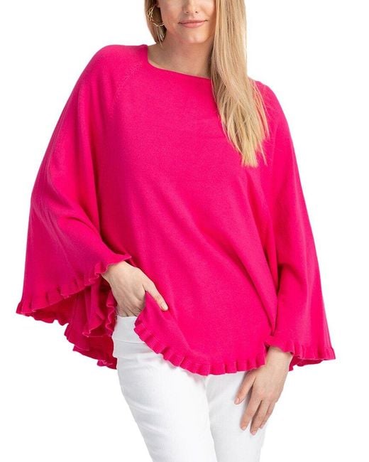 Saachi Talia Poncho Sweater in Pink | Lyst