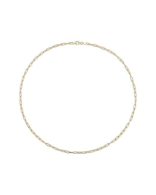 Italian Silver Metallic 18K Over Paperclip Chain Necklace