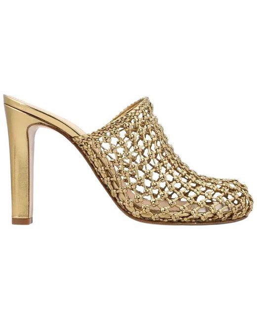 Ferragamo Metallic High-heeled Leather Mule