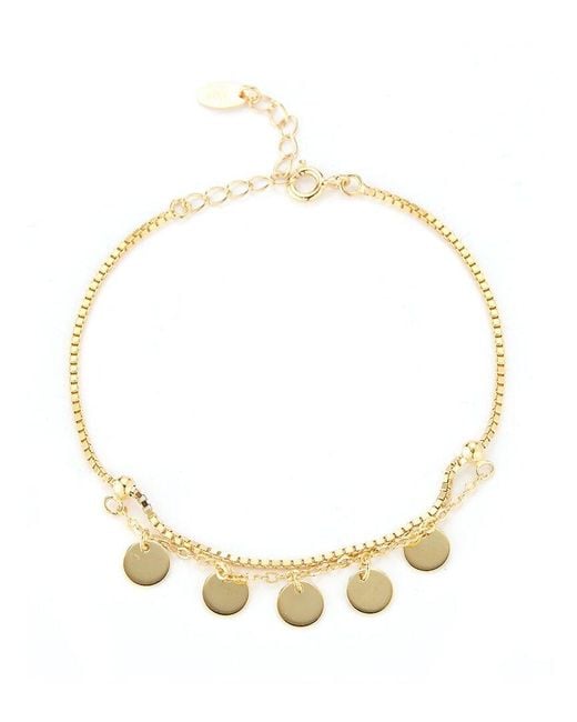 Glaze Jewelry Metallic 14k Over Silver Disc Charm Bracelet