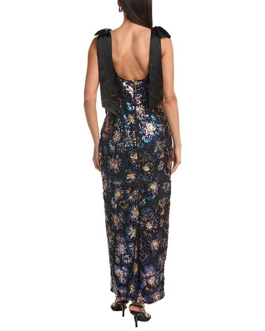 MILLY Black Kyle Column Gown