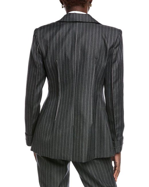 Jonathan Simkhai Black Gamela Single Breasted Wool-Blend Blazer