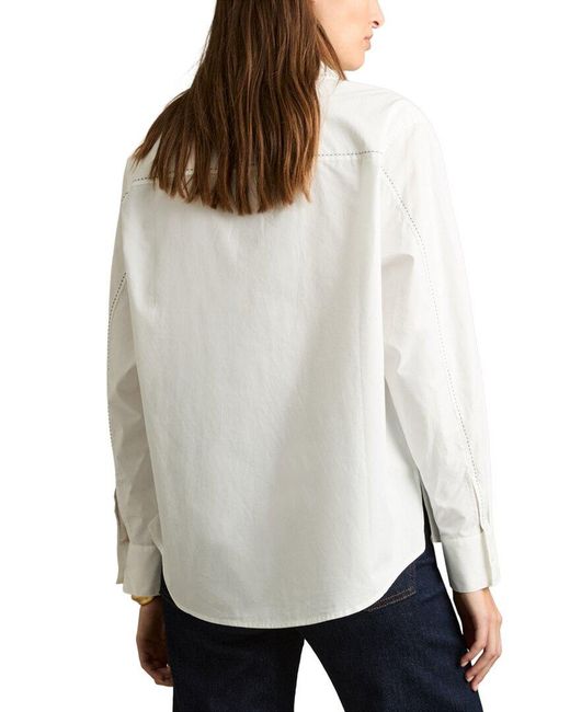 Reiss White Sofia Stab Stitch Shirt