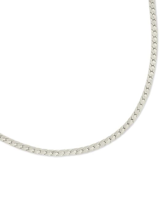 Sterling Forever Metallic Rhodium Plated Bentley Flat Herringbone Chain Bracelet