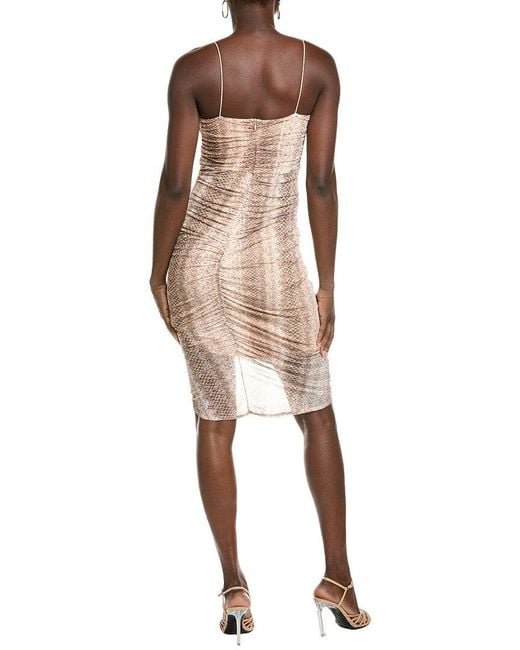 Marion Natural Animal Print Mesh Tube Dress