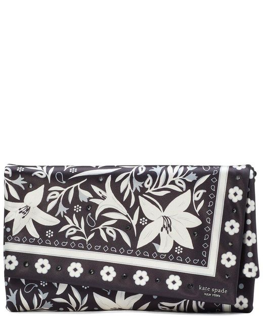 Kate Spade Black Fold Bandana Printed Fabric Clutch