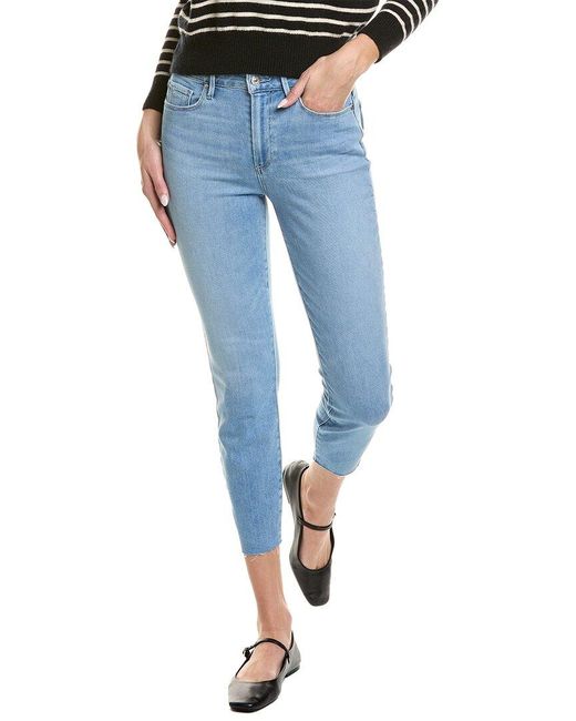 PAIGE Blue Bombshell Crop Sky Touch Distressed Skinny Leg Jean