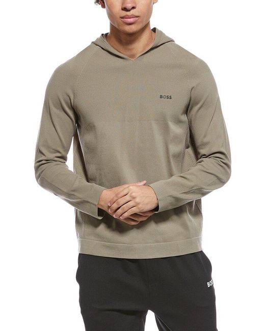 Boss Gray Seamless Tech Hoodie for men