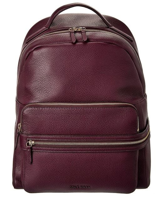 Cole Haan Purple Davis Leather Backpack