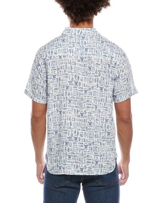 Magaschoni Blue Printed Shirt for men
