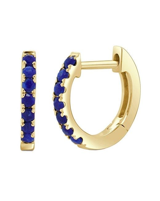 Sabrina Designs Metallic 14K 0.22 Ct. Tw. Lapis Huggie Earrings
