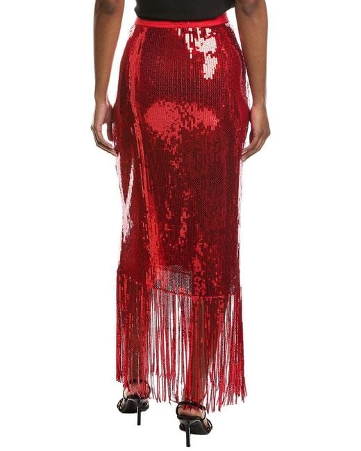 Ichi Red Ihmollia Sequin Skirt