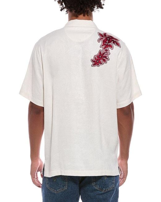 Tommy Bahama White Hibiscus Vibrations Silk Camp Shirt for men