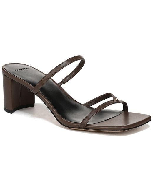 Vince Brown Ona Leather Strappy Sandal