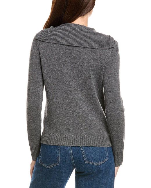 Kier + J Gray Kier + J Sailor Collar Wool & Cashmere-Blend Cardigan