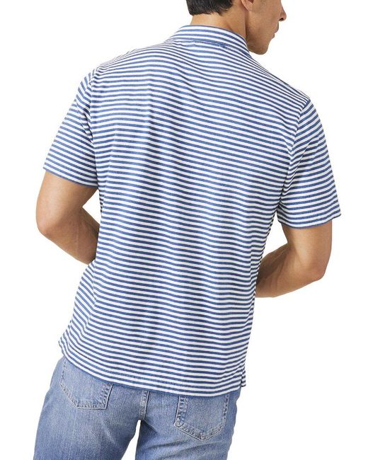 J.McLaughlin Blue Bangle Stripe Levi Top Polo Shirt for men