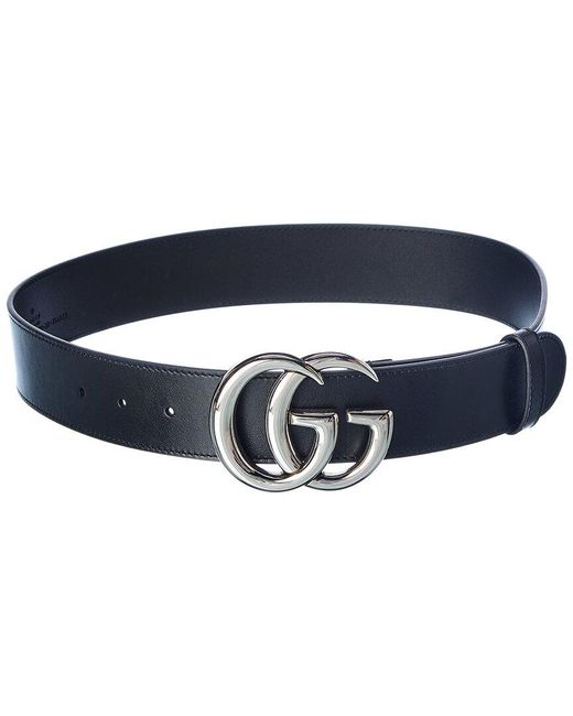 Gucci GG Marmont Leather Belt in Blue | Lyst
