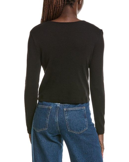Michael Stars Black Trixie Crewneck Snap Cardigan