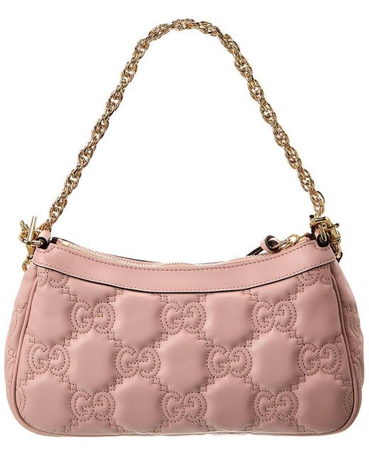 Gucci Pink GG Matelasse Leather Shoulder Bag