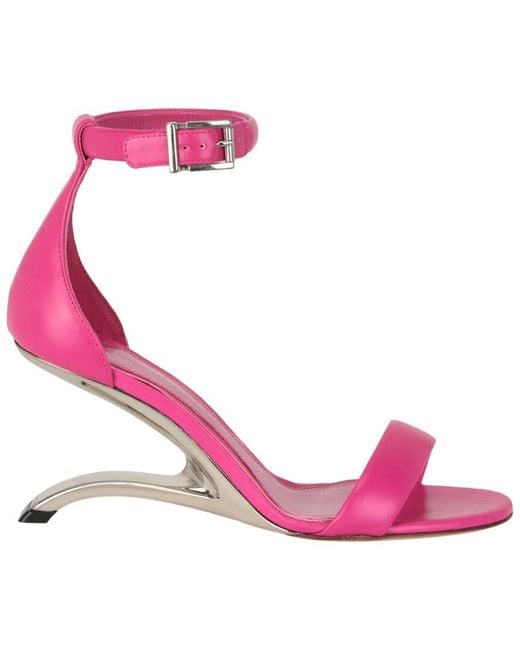 McQueen Pink Arc Leather Sandal