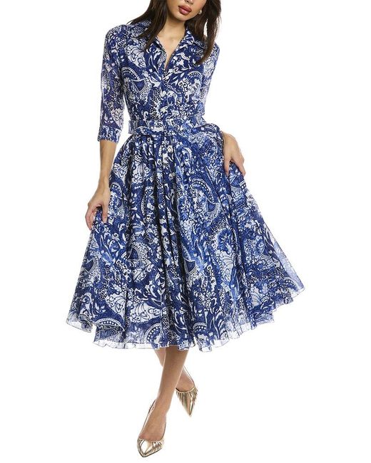 Samantha Sung Laurent Midi Dress in Blue | Lyst