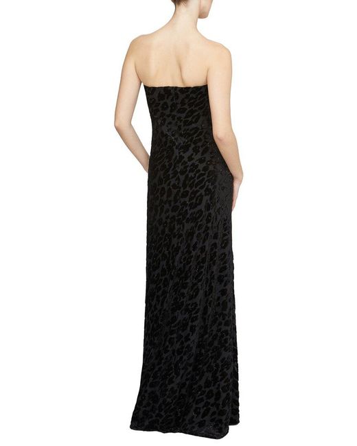 Halston Heritage Black Rosalie Chiffon Devore' Gown