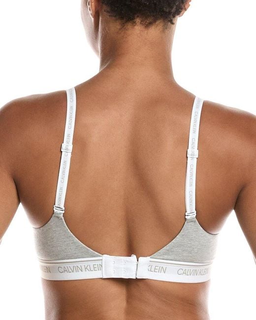 Calvin Klein White Archive Logo Lightly Lined Wirefree Bralette