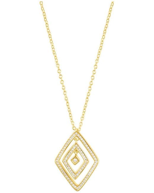 Adornia Metallic 14k Plated Cz Adjustable Concentric Necklace