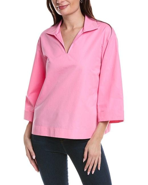 Lafayette 148 New York Pink Dales Blouse