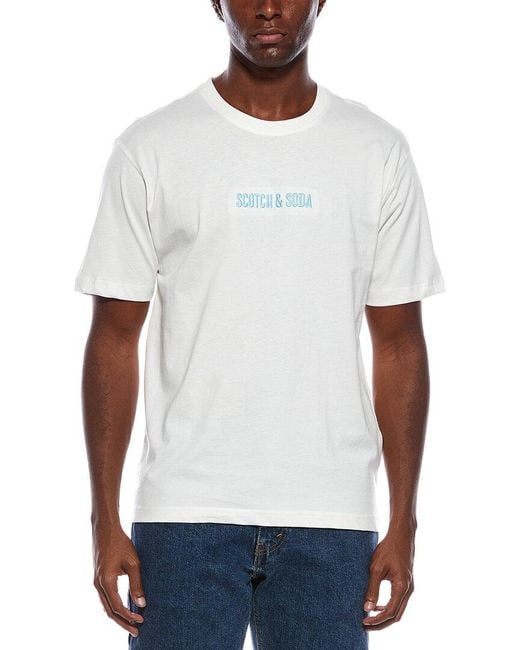 Scotch & Soda White Graphic T-Shirt for men