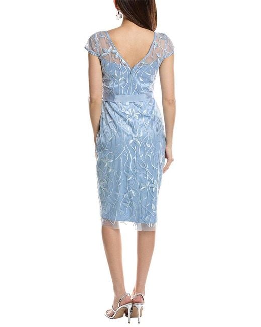 Eliza J Blue Embroidered Sheath Dress