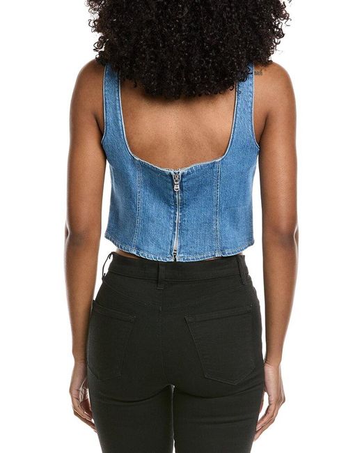 L'Agence Blue Saga Button Front Tank