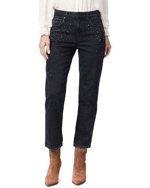 PAIGE Blue Noella Straight Quartz Embellished Jean