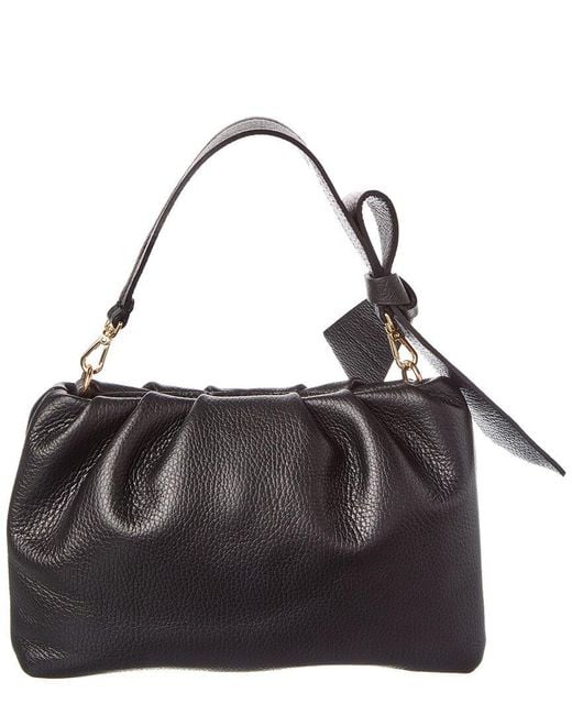 Persaman New York Black Lilie Bow Leather Shoulder Bag