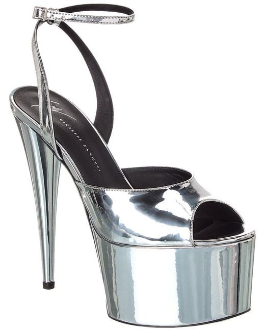 Giuseppe Zanotti Metallic Khalifa 90 Patent Platform Sandal