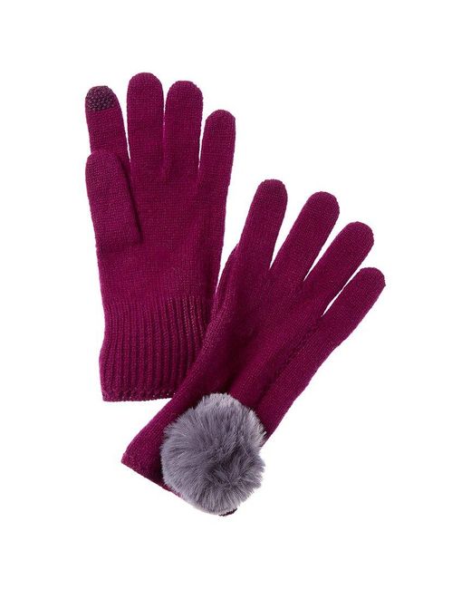 Hannah Rose Purple Scallop Cashmere Gloves