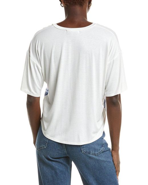 Hale Bob White Silk-Blend Margo Knit Top