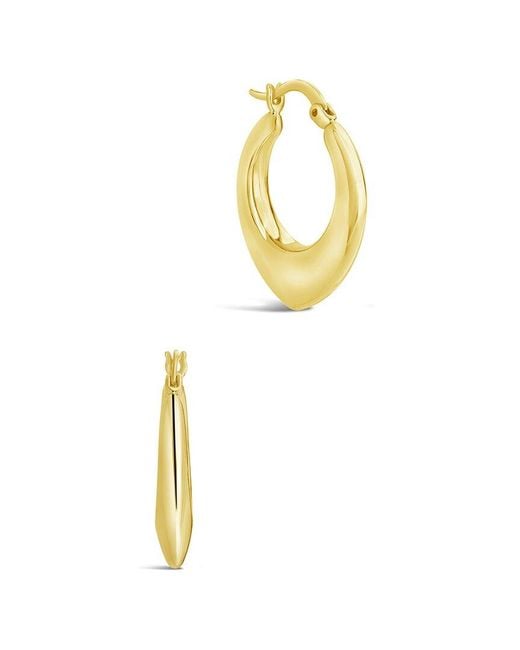 Sterling Forever Multicolor 14k Plated Graduated Teardrop Tube Hoops