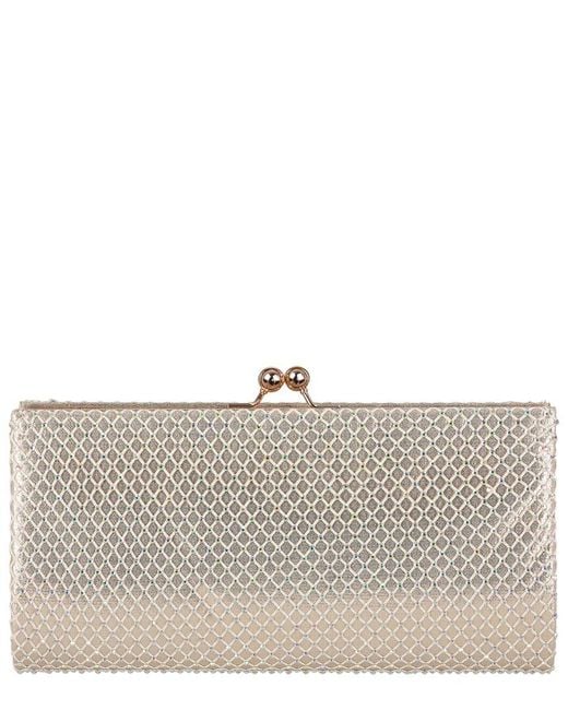 Jessica Mcclintock Gray Jean Kisslock Clutch