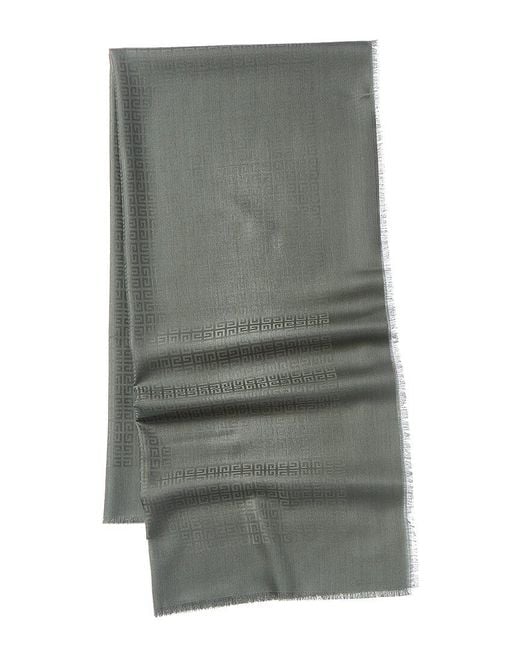 Givenchy Green 4G Square Large Wool & Silk-Blend Scarf