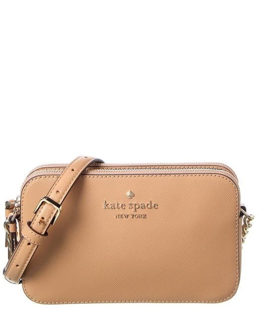 Kate Spade Brown Cameron Saffiano Leather Double Zip Small Crossbody