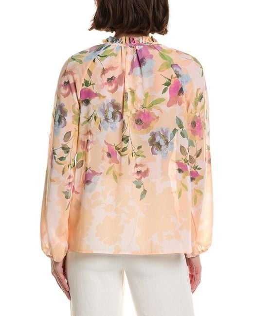 Tahari Pink Neck-Tie Top