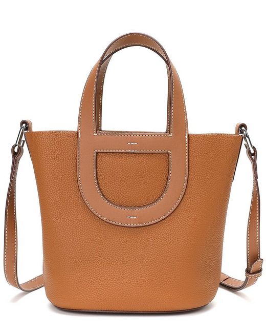 Tiffany & Fred Paris Brown Top-Grain Top Handle Leather Crossbody