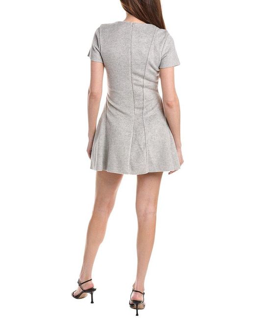 En Saison Gray Carrington Wool-Blend Mini Dress