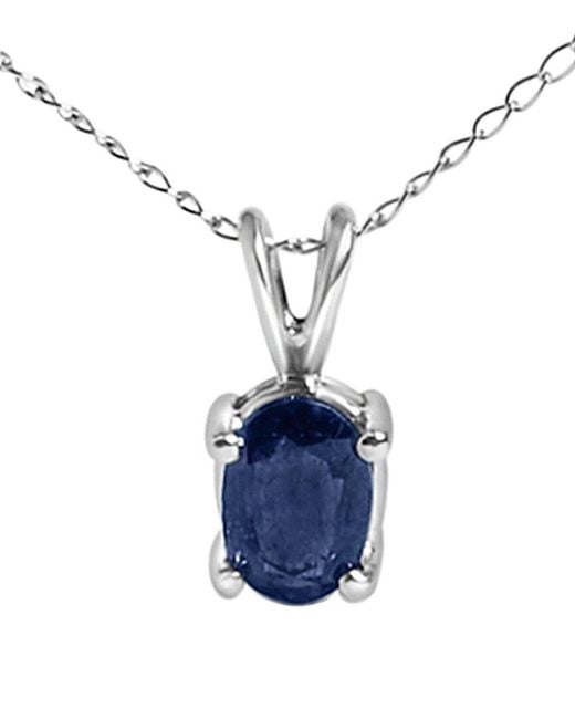 Haus of Brilliance Blue Colorful Gemstones 14K 0.60 Ct. Tw. Sapphire Pendant Necklace