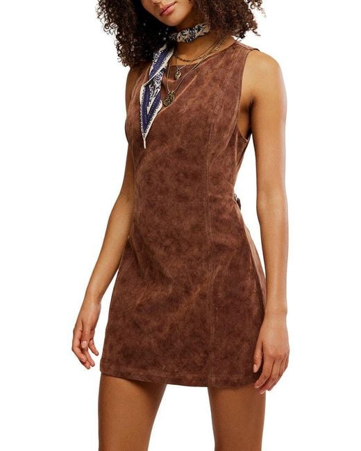 Free People Brown Atlas Dress