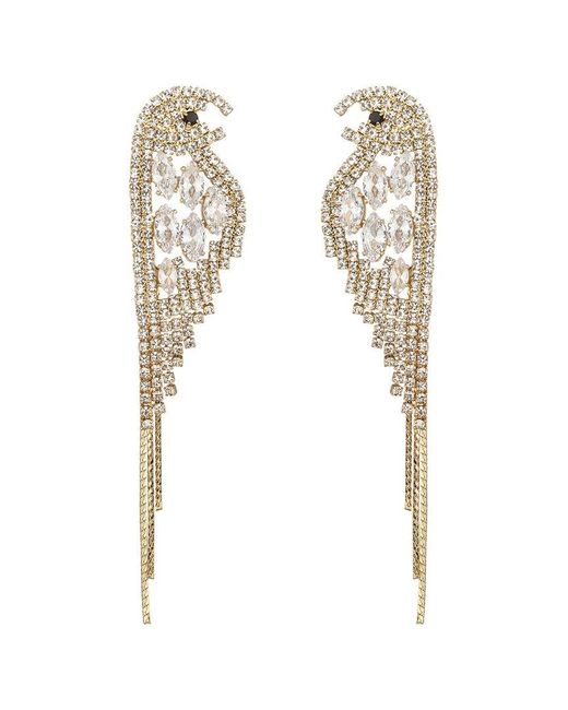 Eye Candy LA White Cz Scarlett Parakeet Dangle Earrings